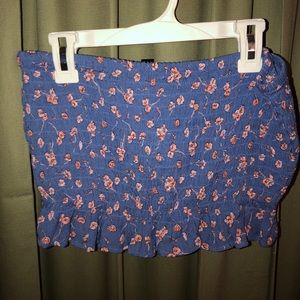 American Eagle Floral Cropped Tube Top